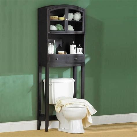 Arch Top Over Toilet Cabinet Black Bathroom Storage