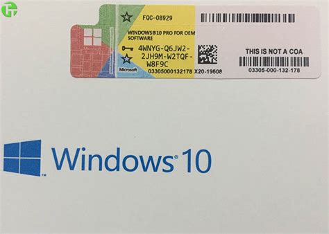 Upgrade Microsoft Windows 10 Key Code Coa License Sticker Activation