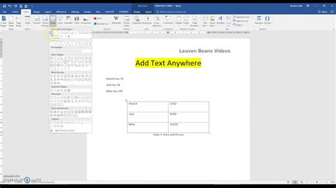 How To Add Text Anywhere In Ms Word Document Youtube