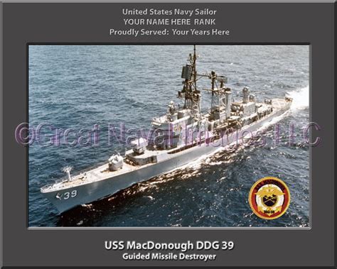 Uss Macdonough Ddg 39 Personalized Navy Ship Photo ⋆ Us Navy Veteran