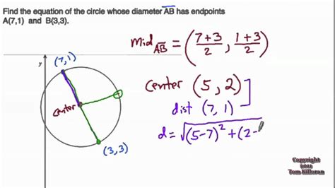 Circle area to diameter calculator. Finding the Equation of a Circle - YouTube
