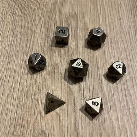 Bescon Mini Metal Dice Old Nickle Polyset Dungeons And Dice
