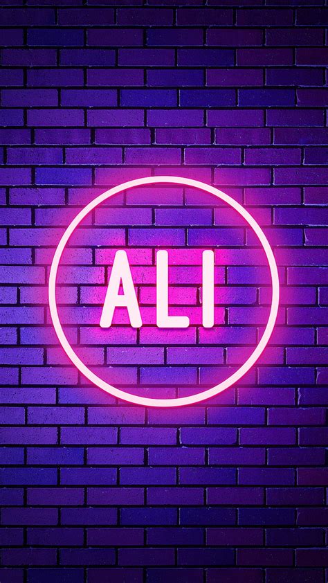 4k Free Download Ali Ali Name Name Neon Light Neon Name Name