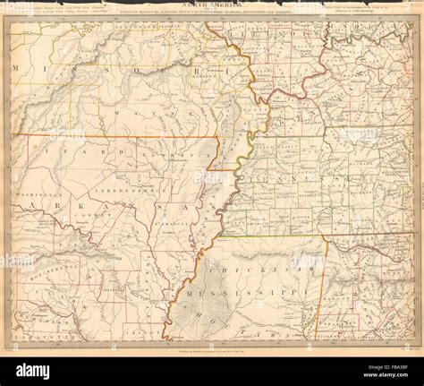 Usa Ar Mo Tn Ms Il In Ky Al Choctaw Chickasaw Boundaries Sduk 1844