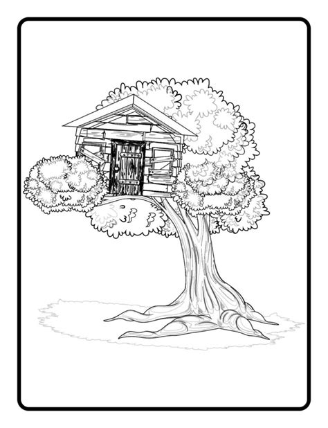 Free Tree House Coloring Pages For Download Pdf Verbnow