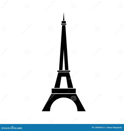 Eiffel Tower Flat Icon Stock Vector Illustration Of Artistic 130956912