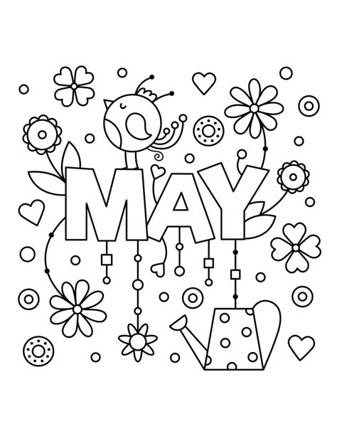 May Calendar Coloring Pages Coloring Pages