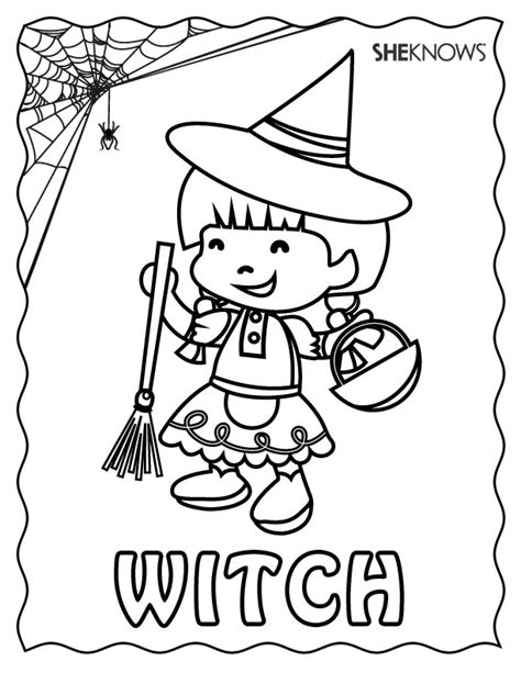 Printable cute witch barbie coloring page. Witch Halloween coloring page - Free Printable Coloring Pages