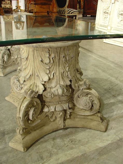 Glue and attach your ledger pieces below the spacer so that you end up with a 3/8 space once the spacer is removed. Beveled Glass Top Coffee Table on Cast Stone Corinthian ...