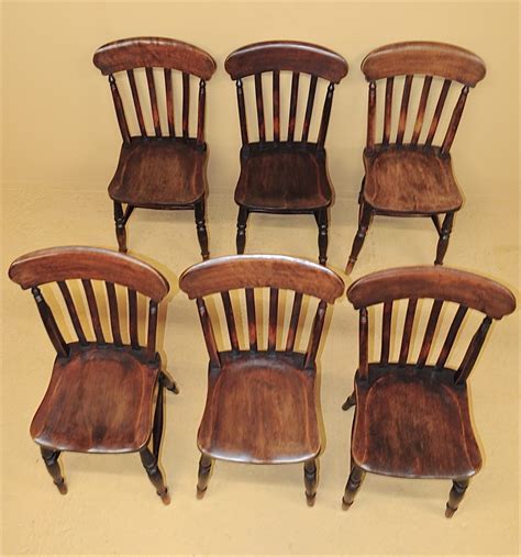 Farmhouse dining chairs for meal time or extra seating. 6 Farmhouse Kitchen Chairs - R3539 - Antiques Atlas