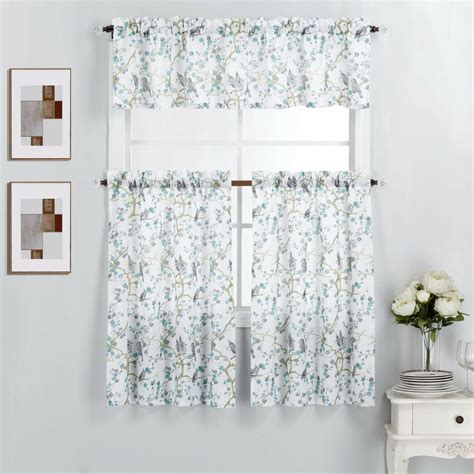 3 Piece Kitchen Window Curtain Panel Tiers And Valance Set Various