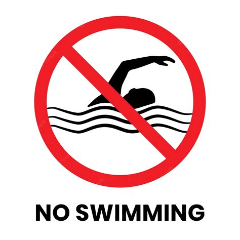 Premium Vector No Swimming Sign Sticker With Text Inscription On