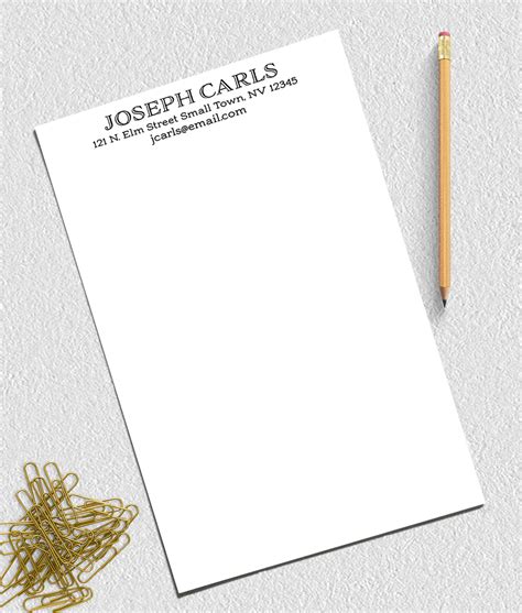 Personalized Note Pad With Address For Business Personalized Note Cards