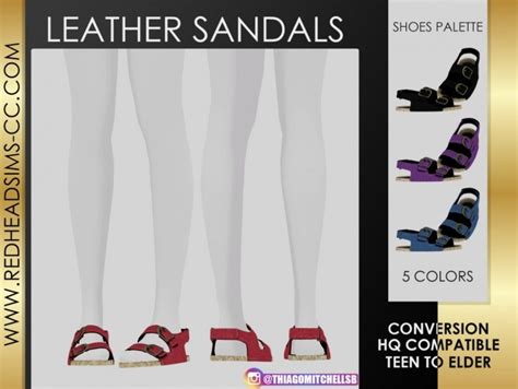 Leather Sandals By Thiago Mitchell At Redheadsims Sims 4 Updates