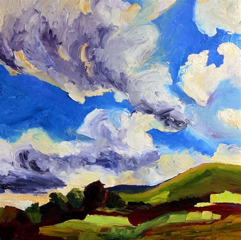 Modern Impressionist Artist Loralee Chapleau Spring Sky 36 X 36 Oil On