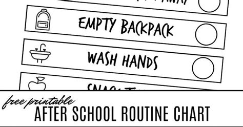 Free Printable After School Visual Routine Chart For Kids After