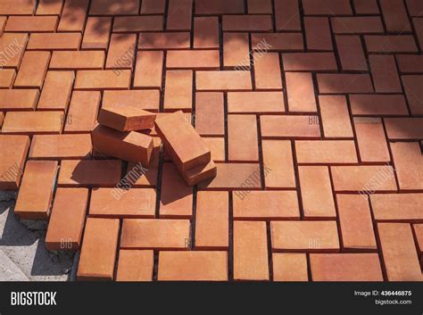 Red Paving Bricks On Image And Photo Free Trial Bigstock