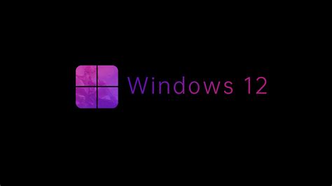 Windows 12 Concept Art Black Background Logo Simple Background