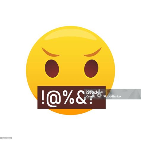 Angry Swearing Emoji Emoticon With Swear Words Stock Illustration Download Image Now Anger
