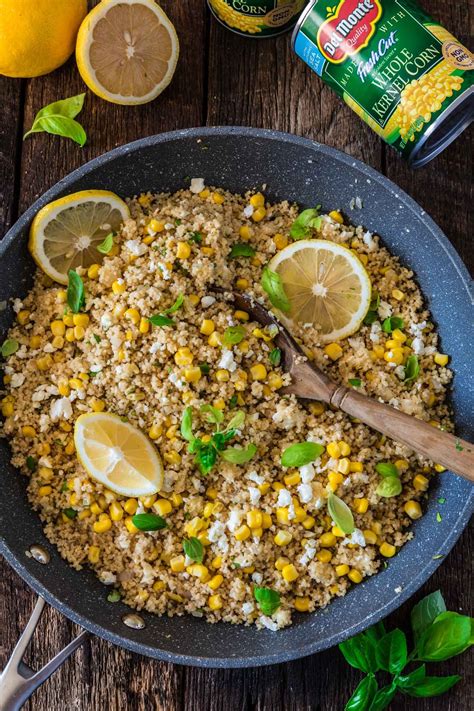 Corn Couscous With Basil Feta And Lemon This Simple Dish Packed