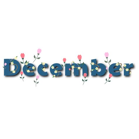 December Text Decoration Month December December Text December Png