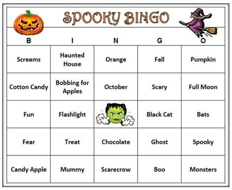 Spooky Halloween Bingo Game 30 Cards Halloween Theme Bingo Words Very