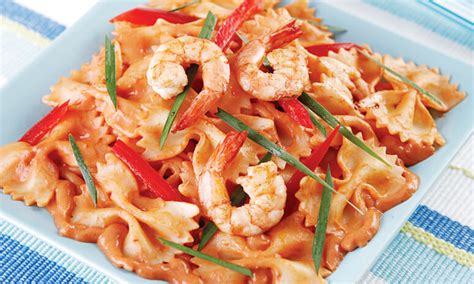 Gambas And Ribbon Pasta Recipe Life Gets Better Del Monte