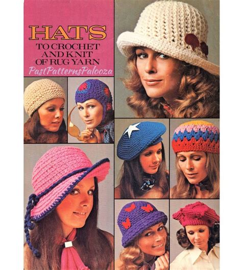 Vintage Crochet Pattern Eight Womens Hats Retro 70s And Etsy