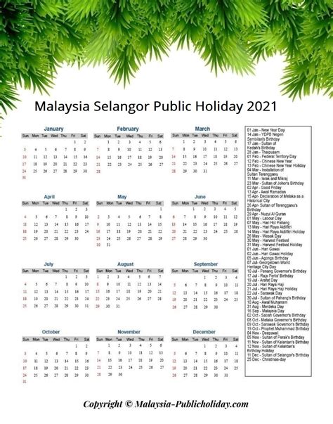 Selangor Public Holidays 2017 Alan Henderson