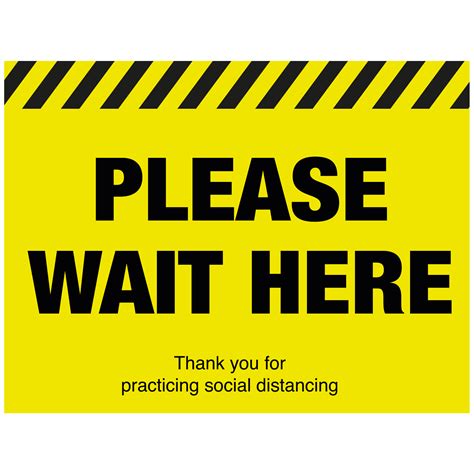 Please Wait Here Social Distancing Floor Sign Catersign