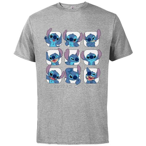 Disney Lilo And Stitch Moods Short Sleeve Cotton T Shirt For Adults