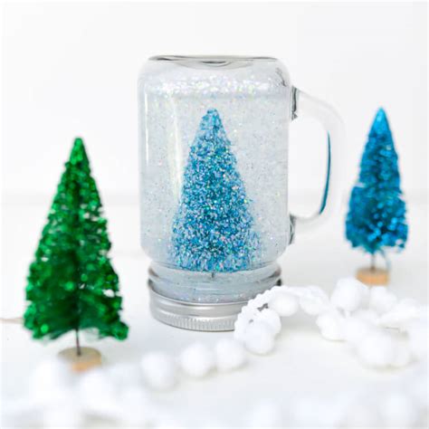 Glittery Mason Jar Snow Globe Hey Lets Make Stuff