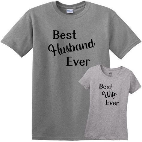 Best Husbandwife Ever T Shirts Couples Matching Shirts His Etsy Matching Couple Shirts