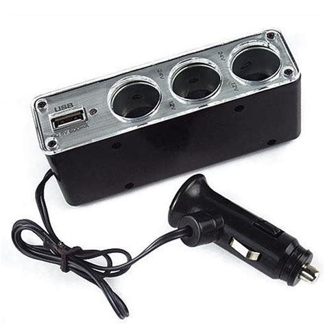 In Car Usb Triple Socket Charger Adapter Multiple Charging Points
