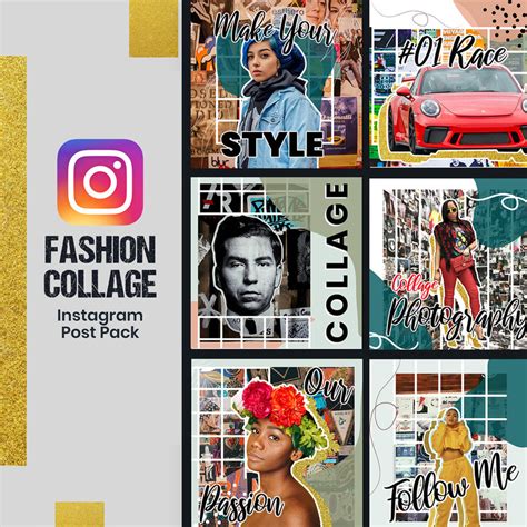 Fashion Collage Style Instagram Post Template For Social Media