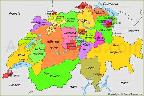 Mappa Politica Di Svizzera Bufale