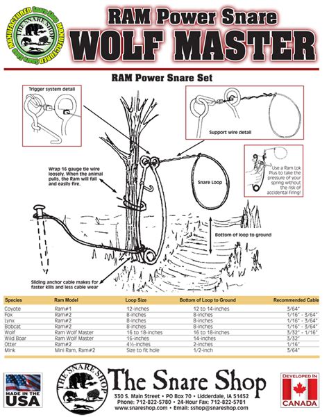 Ram Wolfmaster Snare POWER WOLF BEAR The Snare Shop