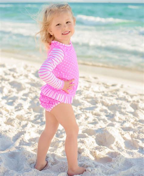 Kid Long Sleeves Tankini Swimsuit Baby Beachwear Girl Rashguard Bathing
