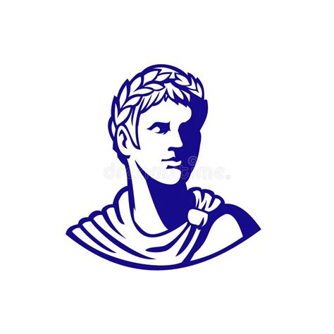 Ancient Roman Emperor Looking Side Mascot Stock Illustration