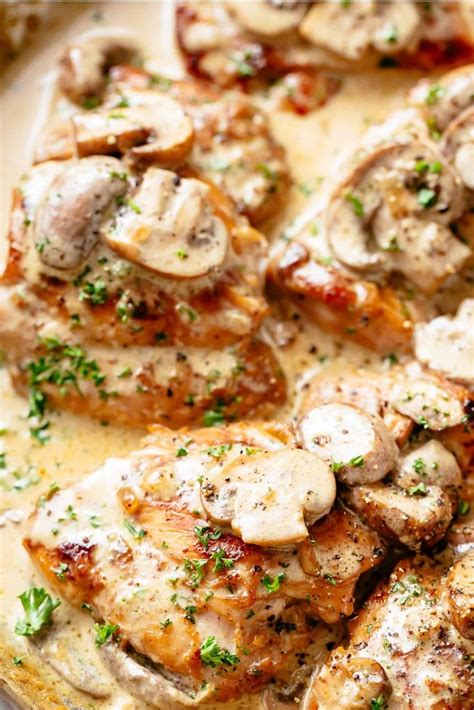 Lately i've been craving mushrooms, big time! Creamy Garlic Mushroom Chicken Thighs Recipe | Chicken ...