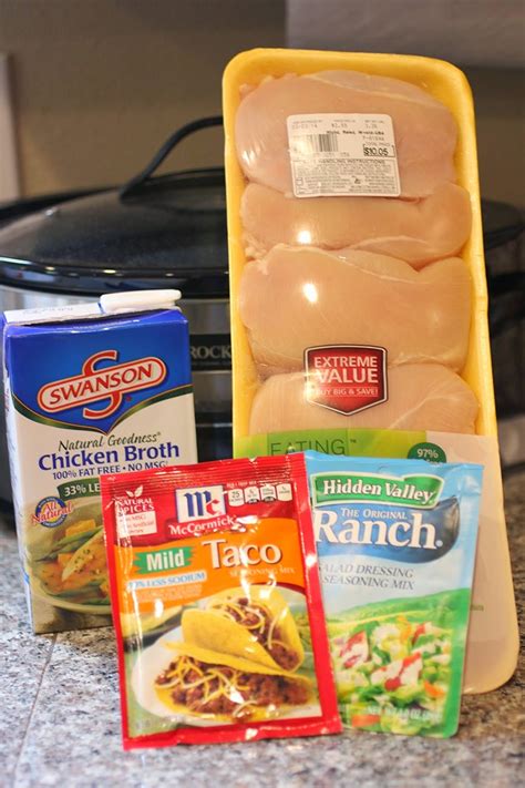 How to make these crockpot chicken nachos: Cooking Pinterest: Crock Pot Ranch Chicken Tacos Recipe