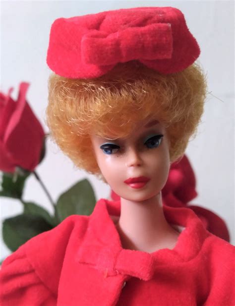 Barbie 1960s Vintage Blonde Bubblecut Doll In Red Flare 939 Complete