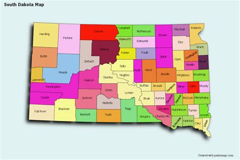 Create Custom South Dakota Map Chart With Online Free Map Maker