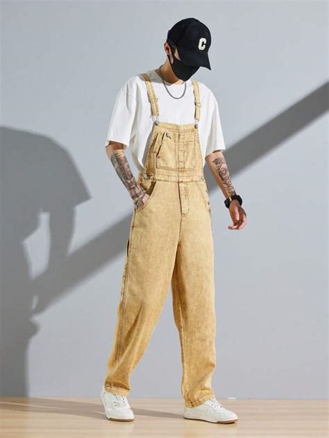 Manfinity Hypemode Men Slant Pocket Denim Overall Without Tee SHEIN USA