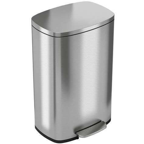 Itouchless Soft Step Stainless Steel Kitchen 132 Gallon Step On Trash