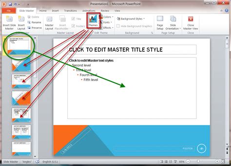 Ms Powerpoint 2010 Default Master Slide With Theme Selected Technical