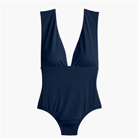 Lyst Jcrew V Neck One Piece Swimsuit In Italian Matte In Blue Save