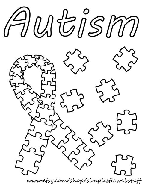 Autism Awareness Puzzle Piece Coloring Page Coloring Pages