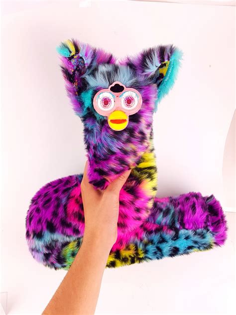 Pre Order Long Furby Cheap Rainbow Galaxy Cheetah Fur Handmade Custom