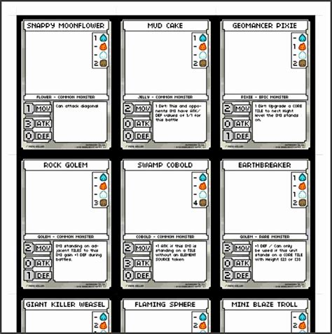 Template For Game Cards Creative Design Templates